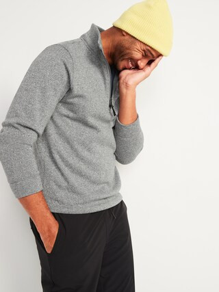 Sweater-Fleece Mock-Neck Quarter-Zip Sweatshirt for Men | Old Navy (US)
