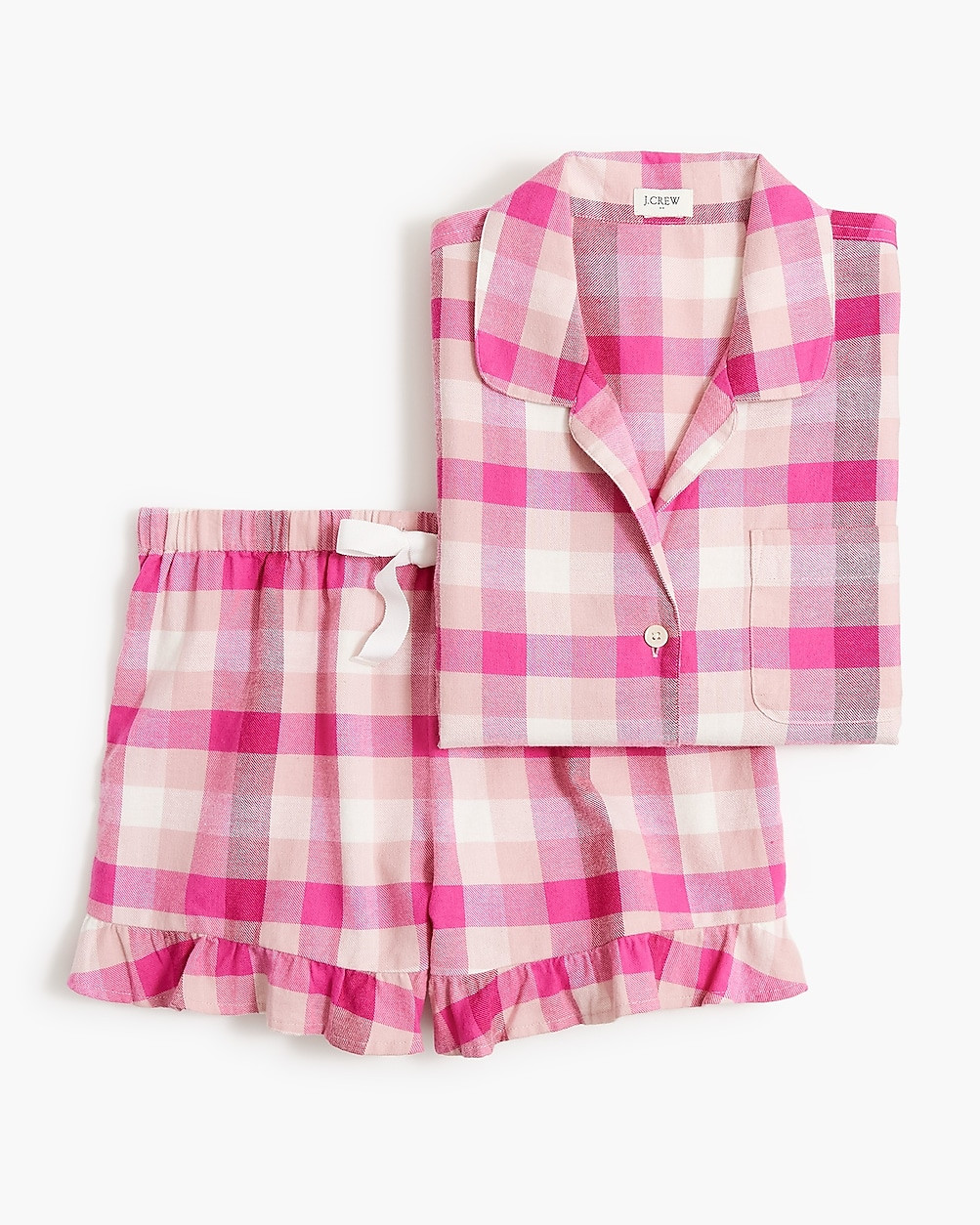 Ruffle flannel pajama set | J.Crew Factory