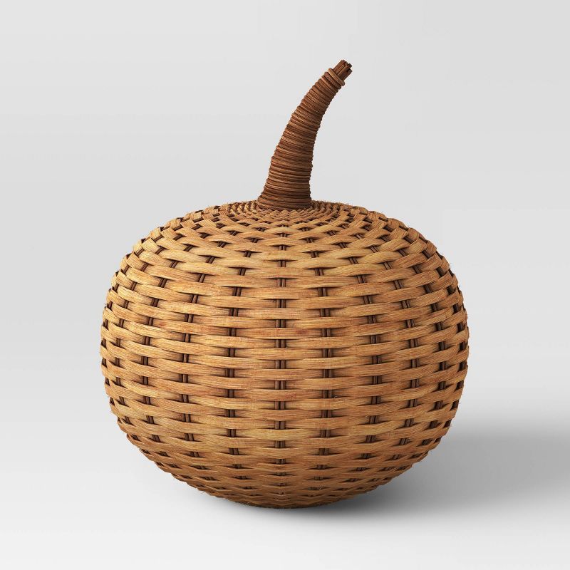 Short Square Light Woven Core Wicker Pumpkin - Threshold™ | Target