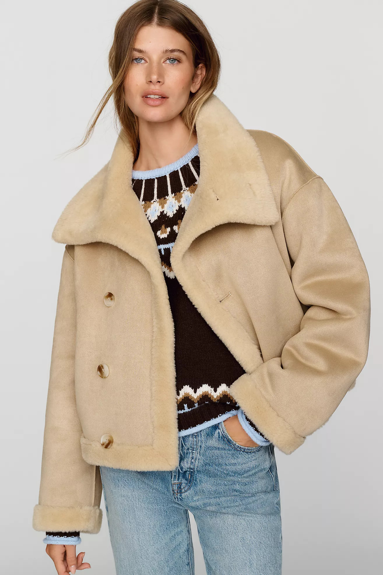 Maeve Funnel Neck Reversible Jacket | Anthropologie (US)