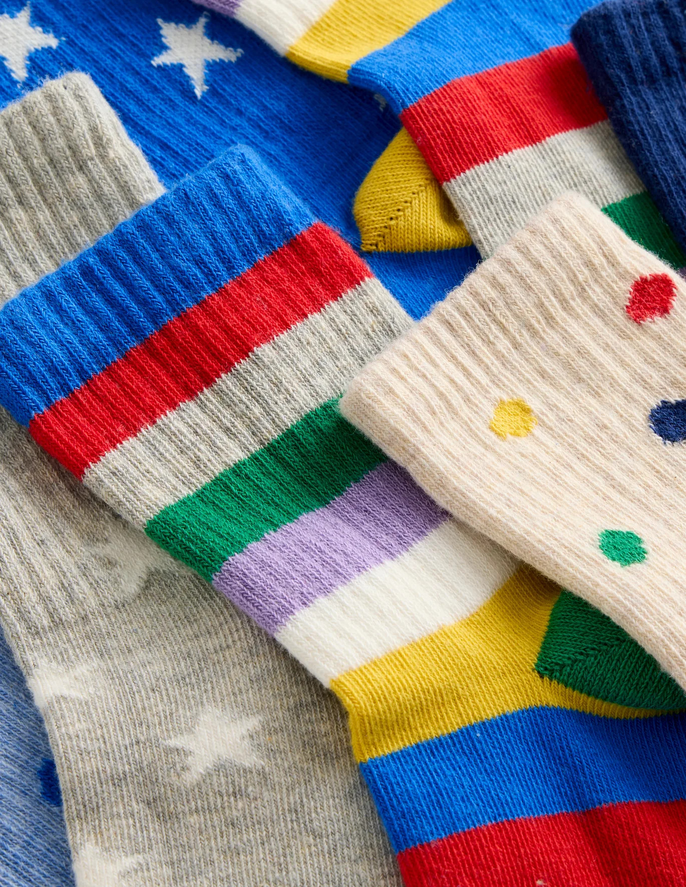 Ribbed Socks 7 Pack - Spots and Stars | Boden US | Boden (US)