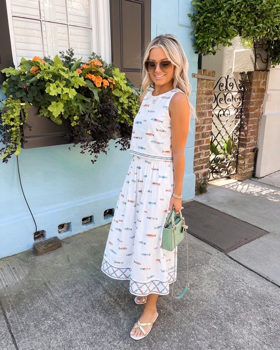 I swear if it has shells, seafood, or citrus on it…I’m already at checkout 🐟🍊🦞 The new Sewing Down South x Crown & Ivy @Belk  collection is SO cute - like dock-to-dinner, throw it on and go, coastal perfection with the cutest Charleston touch. The prints?! Fish, lobster, shells, fruit… I cannot. It’s giving summer in the South, it’s giving strolling King Street, it’s giving lowcountry but make it chic. #belkpartner #shopping



#LTKgrwm #LTKTravel #LTKPetite