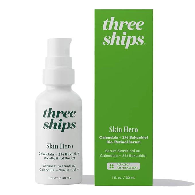 Three Ships - SkinHero Calendula + 2% Bakuchiol Bio-Retinol Serum | Firm, Soothe, Hydrate Skin | ... | Amazon (US)