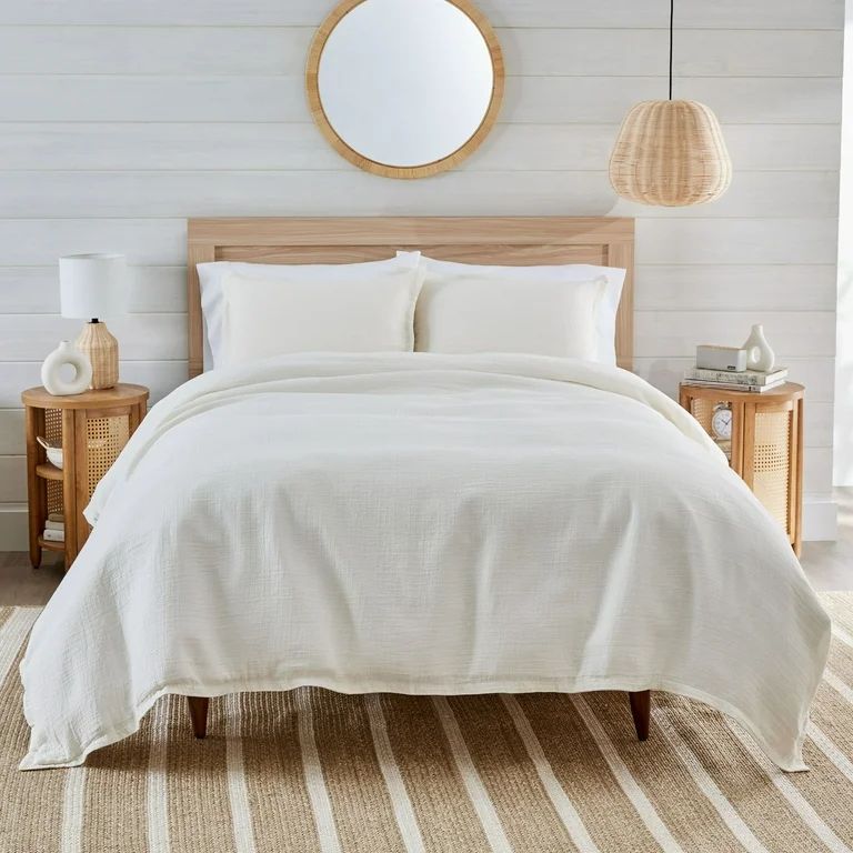 Better Homes & Gardens 3-Piece Ivory/White Crinkled Gauze Duvet Set, Adult Full/Queen | Walmart (US)