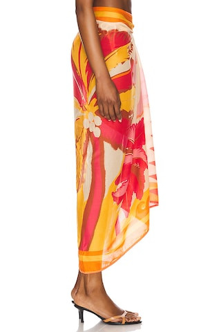 Summer Dunes Isla Sarong in Red Overflow | Revolve Clothing (Global)