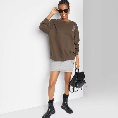 Women's Dad Sweatshirt - Wild Fable™ Brown | Target