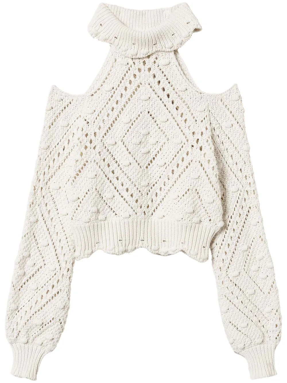 TWINSET openwork-knit Cropped Sweater | Neutrals | FARFETCH ES | Farfetch Global