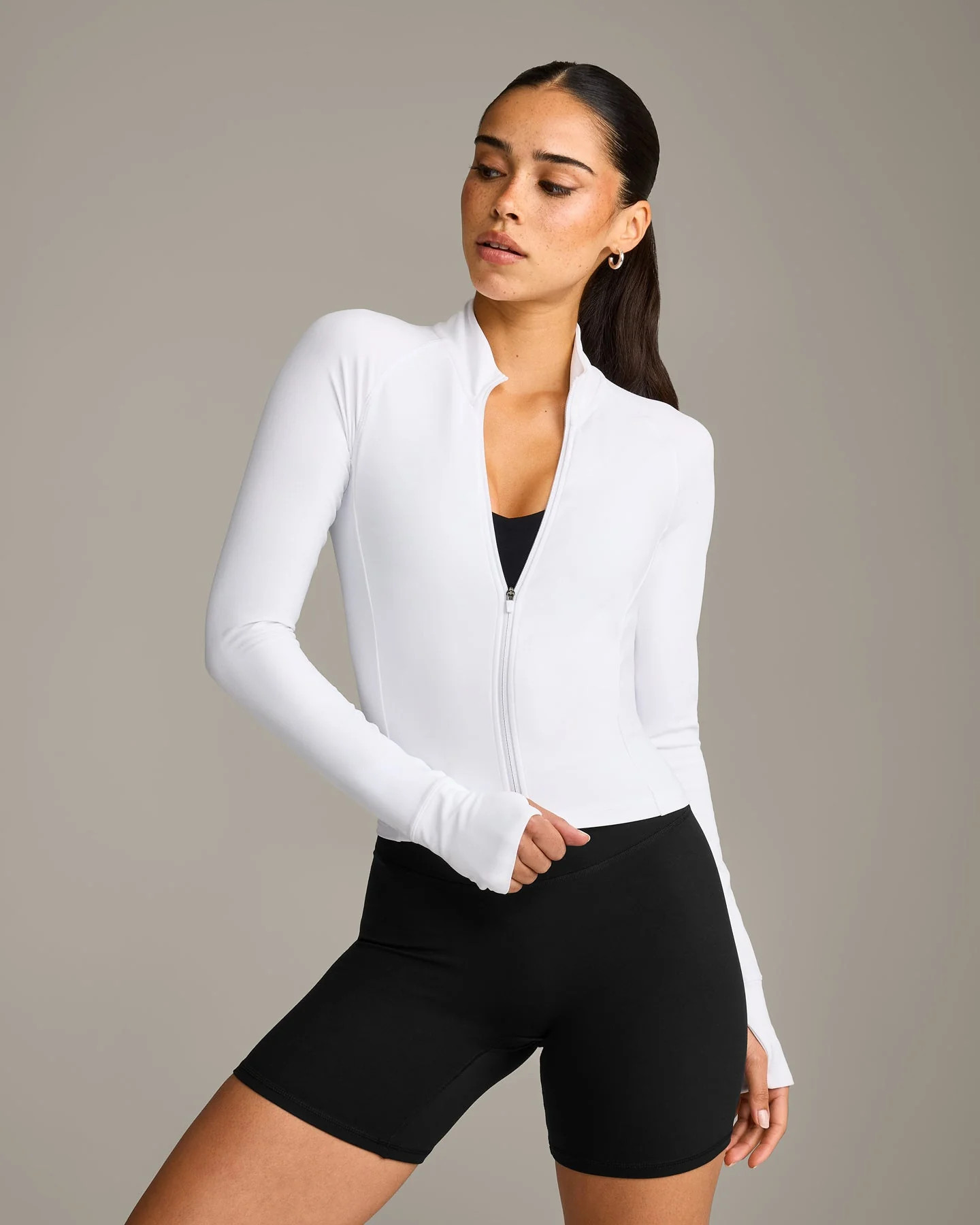 SoftMotion\u2122 Mid Jacket with Gray Logo | White | Oner Active (UK / US)