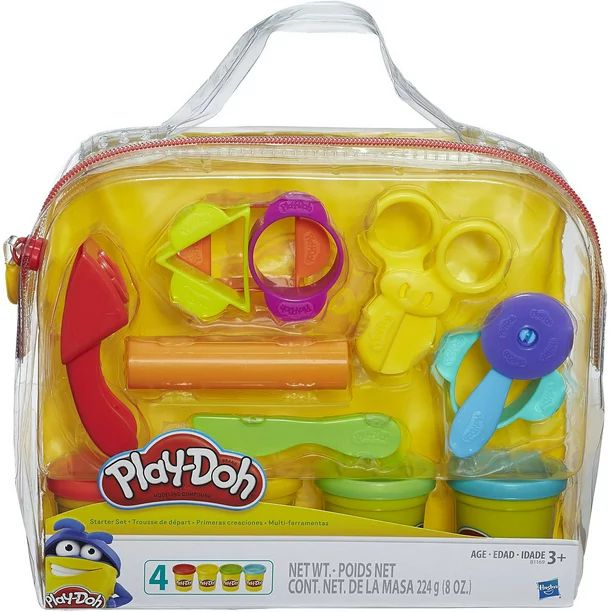 Play-Doh Start Set with 4 Cans of Play-Doh, Includes 9 Tools and Carrying Case - Walmart.com | Walmart (US)