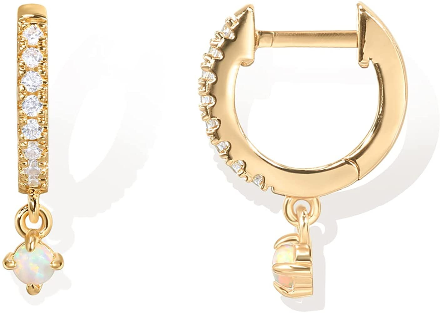 PAVOI 14K Gold Plated S925 Sterling Silver Post BOHO Drop Lightweight/Dangle Huggie Earrings for ... | Amazon (US)
