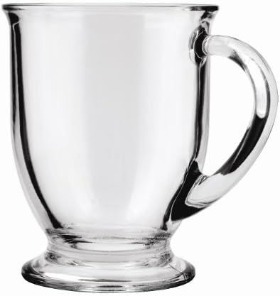 Anchor Hocking 16-oz Café Glass Coffee Mugs, Clear, Set of 6 | Amazon (US)