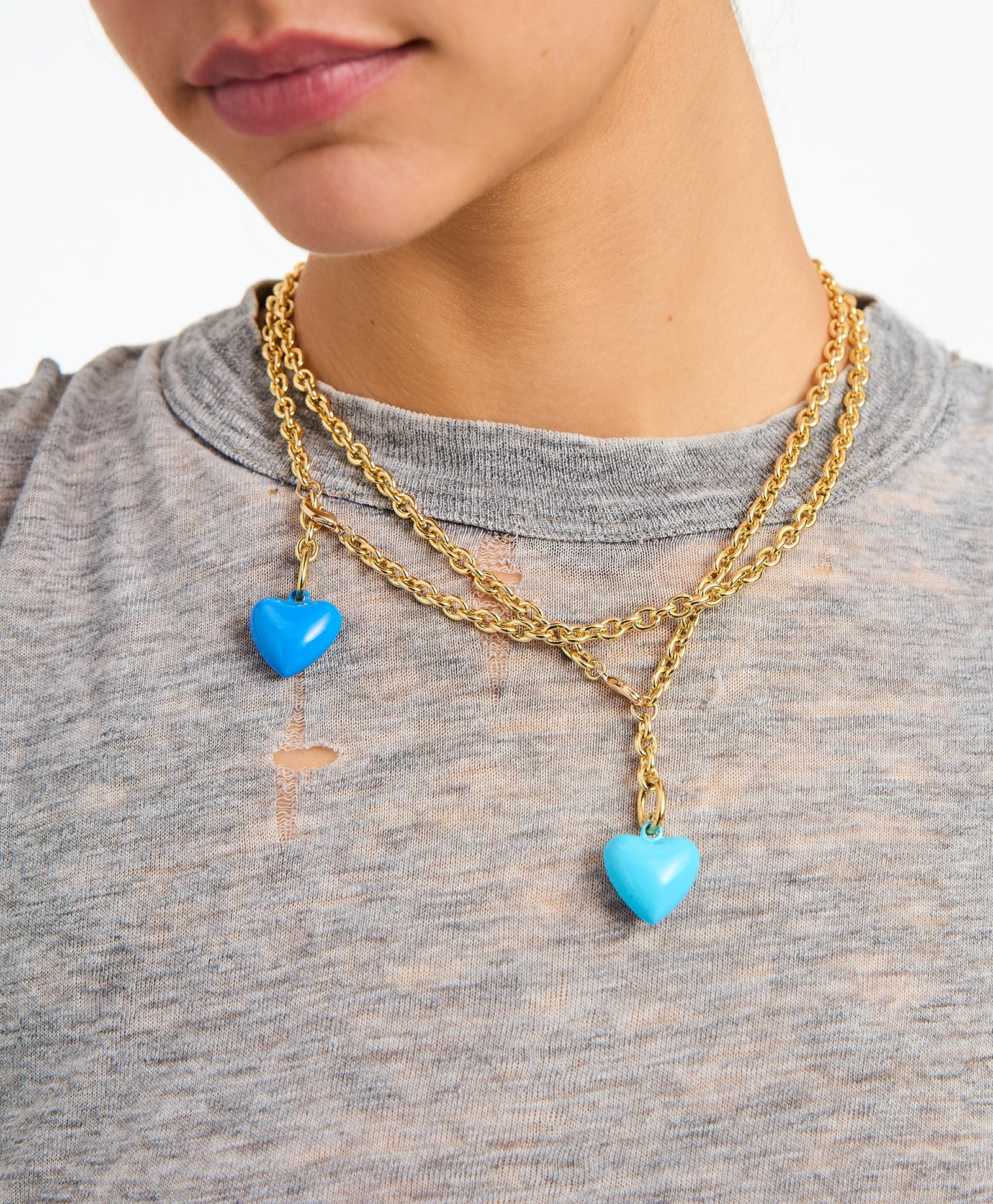 The Mini Puffy Heart Charm Necklace | Roxanne Assoulin