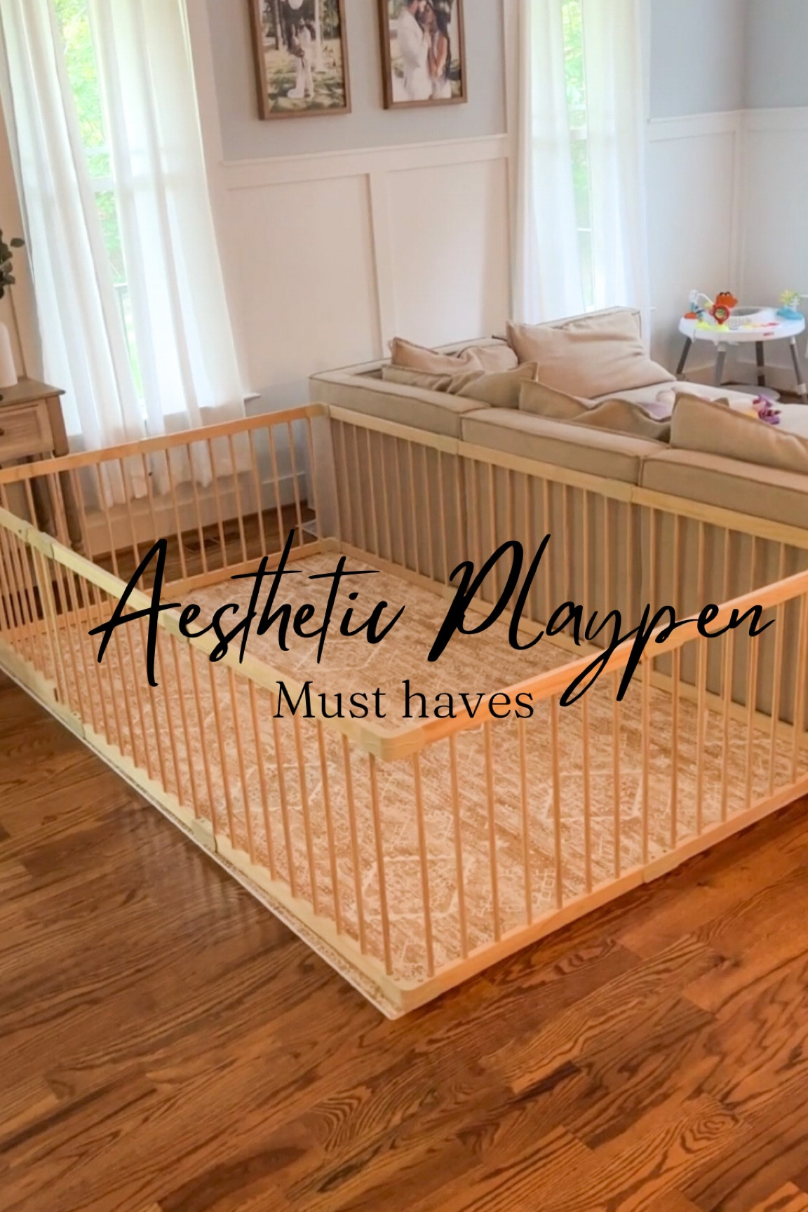 It was time- I needed something to contain the wild animals and toys! River is on.the.go. and honestly, I was getting nothing done in the house lol. 

I found the most amazing playpen that is MASSIVE, looks great, is very sturdy, and gives my babies a safe play space! Paired with the gorgeous @houseofnoa_ play mat- I got the size 6x8. This Mat is incredibly plush and can easily be wiped! Not to mention, the set-up is SO easy! I have linked everything for you guys 🫶🏼
.
.
#playpen #xtremeplaypen #playarea #toddlermusthaves #babymusthaves #babymusthave #babyplayideas #babyplay #babyplaytime #babyplaymat #houseofnoa #babyessential #babyessentials #aethestic #packnplay #babyregistry #babyregistrymusthaves #babyideas #babyproofing #babyproof #babyproofingtime