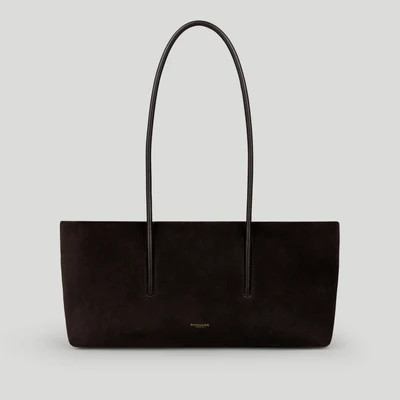 DeMellier The Stockholm Shoulder in Dark Chocolate Suede Leather Shoulder bag | DeMellier