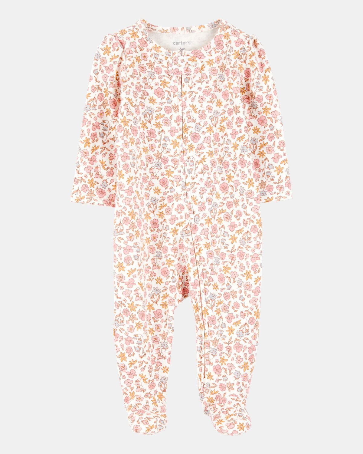 Baby Girl Floral 2-Way Zip Cotton Sleep & Play Pajamas - Pink | Carter's | Carter's Inc