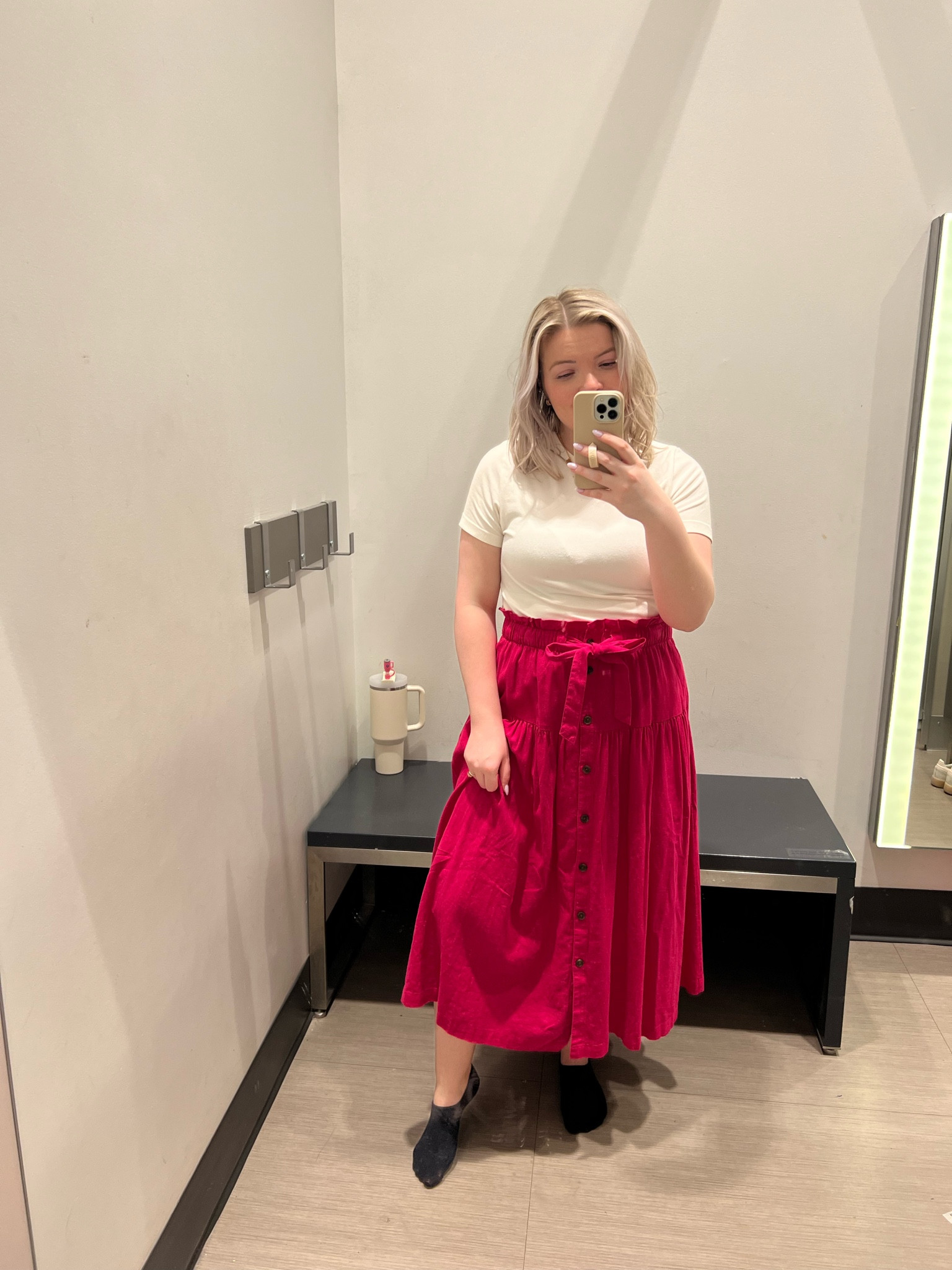 wearing a M. very roomy and comfy!