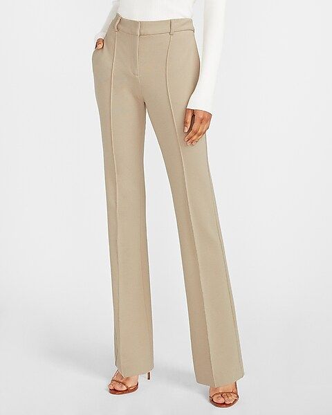 High Waisted Stretch Knit Flare Pant | Express