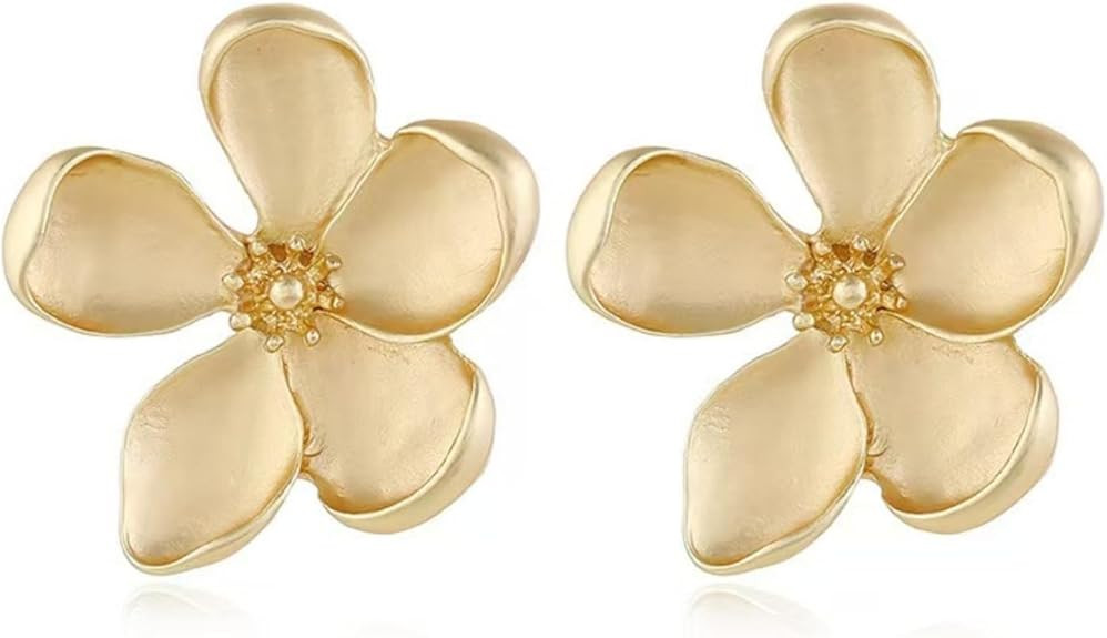 Irregular Petal Earring For Women Stainless Steel Unique Statement Flower Dangle Earrings Trendy ... | Amazon (US)