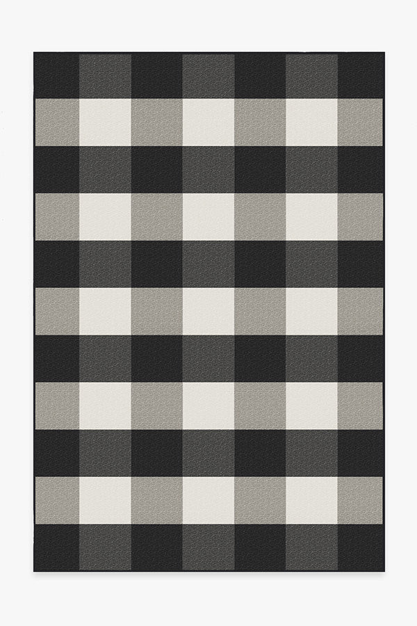 Outdoor Gingham Plaid Black & White Rug | Ruggable | Ruggable