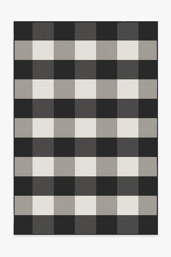 Outdoor Gingham Plaid Black & White Rug | Ruggable | Ruggable