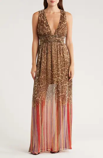 Ramy Brook Alvina Sleeveless Maxi Dress in Animal Stripe at Nordstrom Rack, Size Medium | Nordstrom Rack