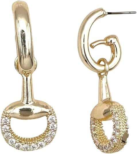 Gold Equestrian Horse Bit Chain Necklace Collection, Snaffle Toggle Clasp, Long Link Station Styl... | Amazon (US)