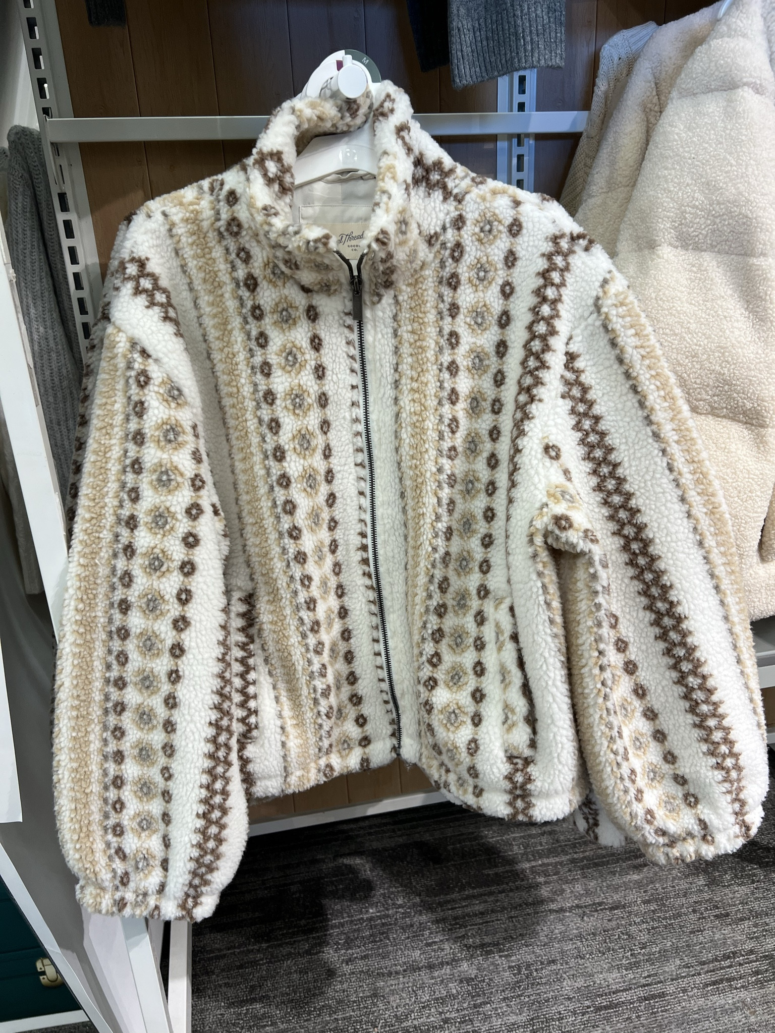 Target patterned fleece jacket, unique and adorable! #targetstyle 

#LTKFindsUnder100 #LTKOver40 #LTKFindsUnder50