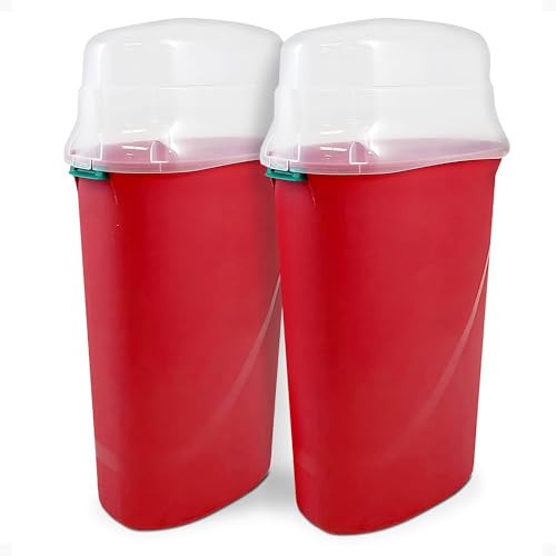 HOMZ 2-Pack Seasonal Holiday, Plastic Vertical Gift Wrap Storage Organizer, Red & Clear - Paper Wrapping Bin Containers for Christmas Gifts and Birthday Presents | Amazon (US)
