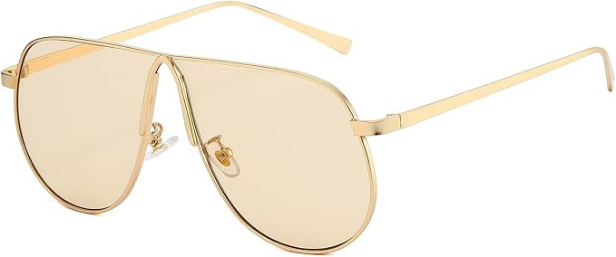 Aviation Oversized Sunglasses for Women Men Trendy Gold Metal Sunglasses Pilot Frame Vintage Tint... | Amazon (US)