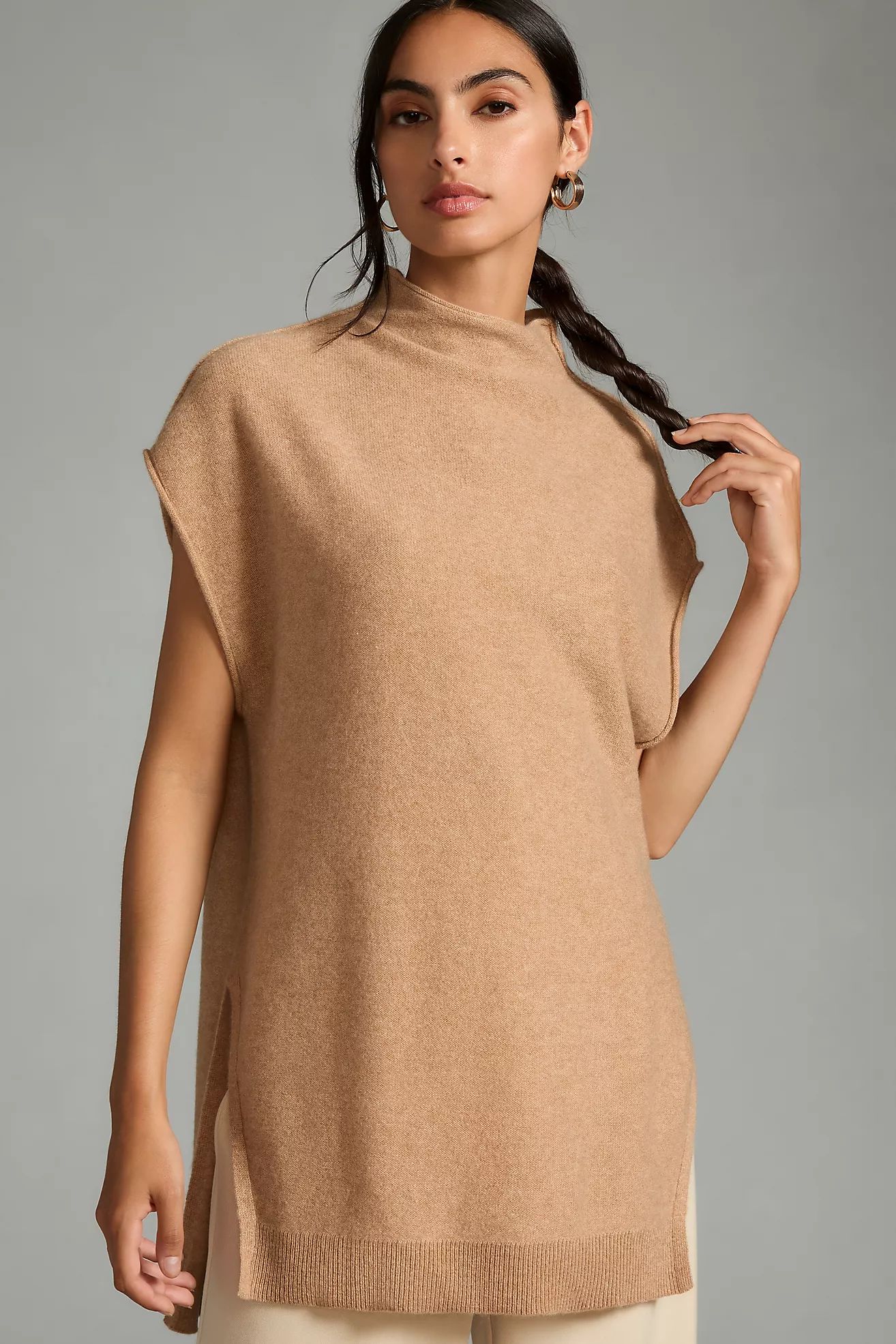 The Alani Oversized Cashmere Mock-Neck Sweater Vest by Pilcro | Anthropologie (US)