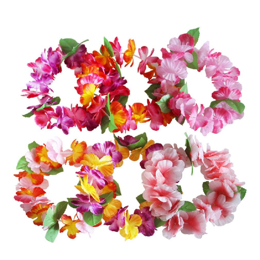 6PCS Hawaiian Wreaths Headband Tropical Luau Flower Headpiece Leis, Thicker Floral Crown for Summ... | Amazon (US)