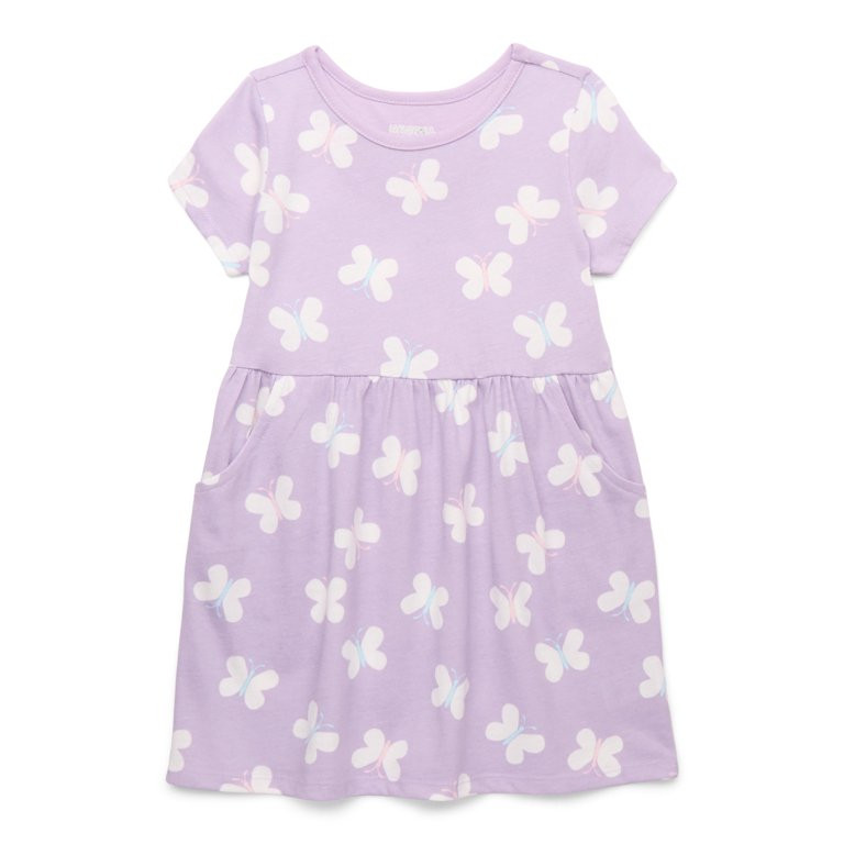 Garanimals Toddler Girls' Print Skater Dress with Pockets, Sizes 18M-5T | Walmart (US)
