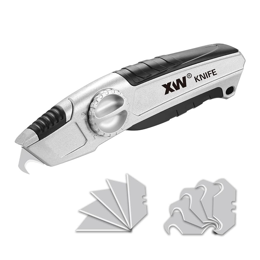 XW Fixed-blade Drywall Utility Knife, Non-retractable Heavy Duty Cutter with Roofing Hook Blade, ... | Amazon (US)