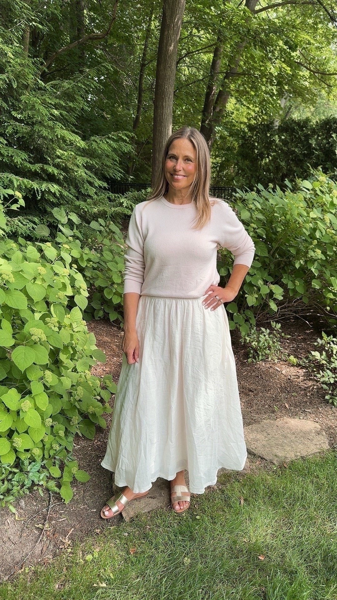 Outfit inspiration featuring one of our favorite Quince cashmere sweaters! 🤍 We paired this soft, lightweight cashmere sweater with a white maxi skirt and sandals for an effortless, classic look. Such an easy outfit idea for everyday wear, church, teacher outfits, or anyone who loves versatile wardrobe staples and affordable cashmere that can be styled multiple ways.

#LTKgrwm #LTKdayinmylife #LTKootd