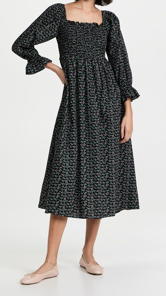 Floral Smocked Midi Dress | Shopbop