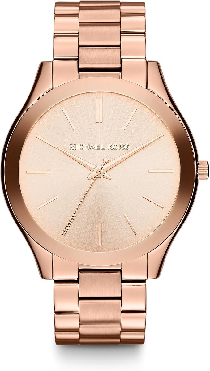 Michael Kors Women's Slim Runway Three-Hand Stainless Steel Quartz Watch | Amazon (US)