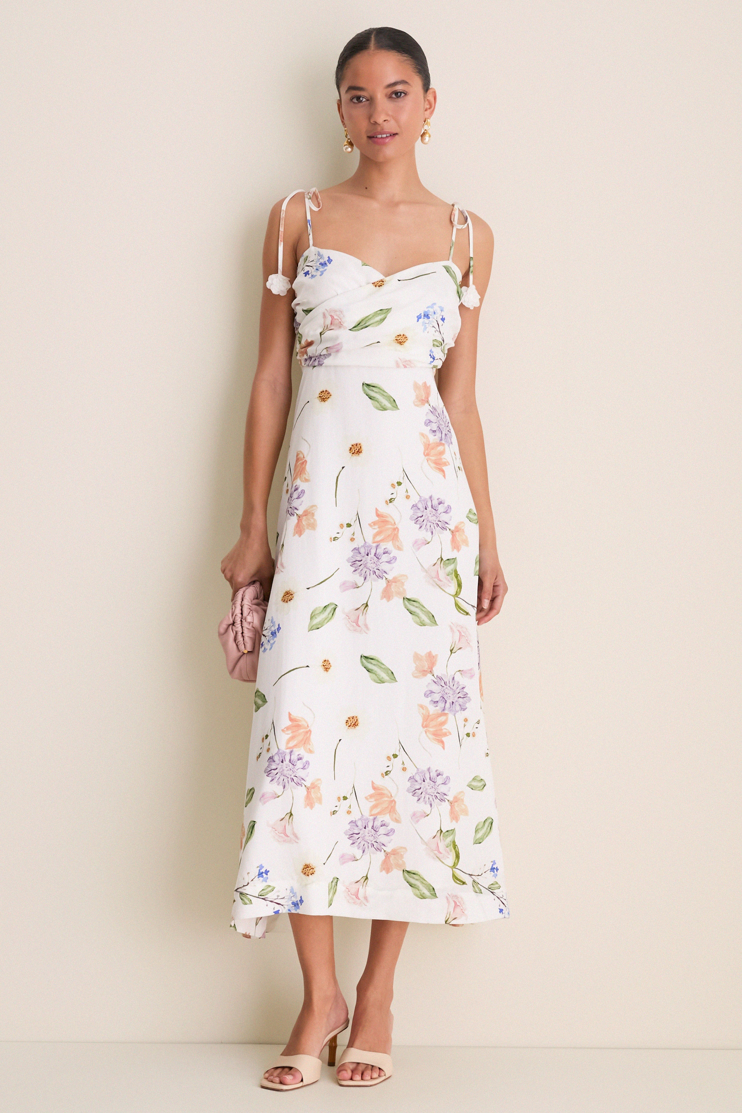 White Wildflower Floral Zinnia Maxi Dress | Tuckernuck (US)