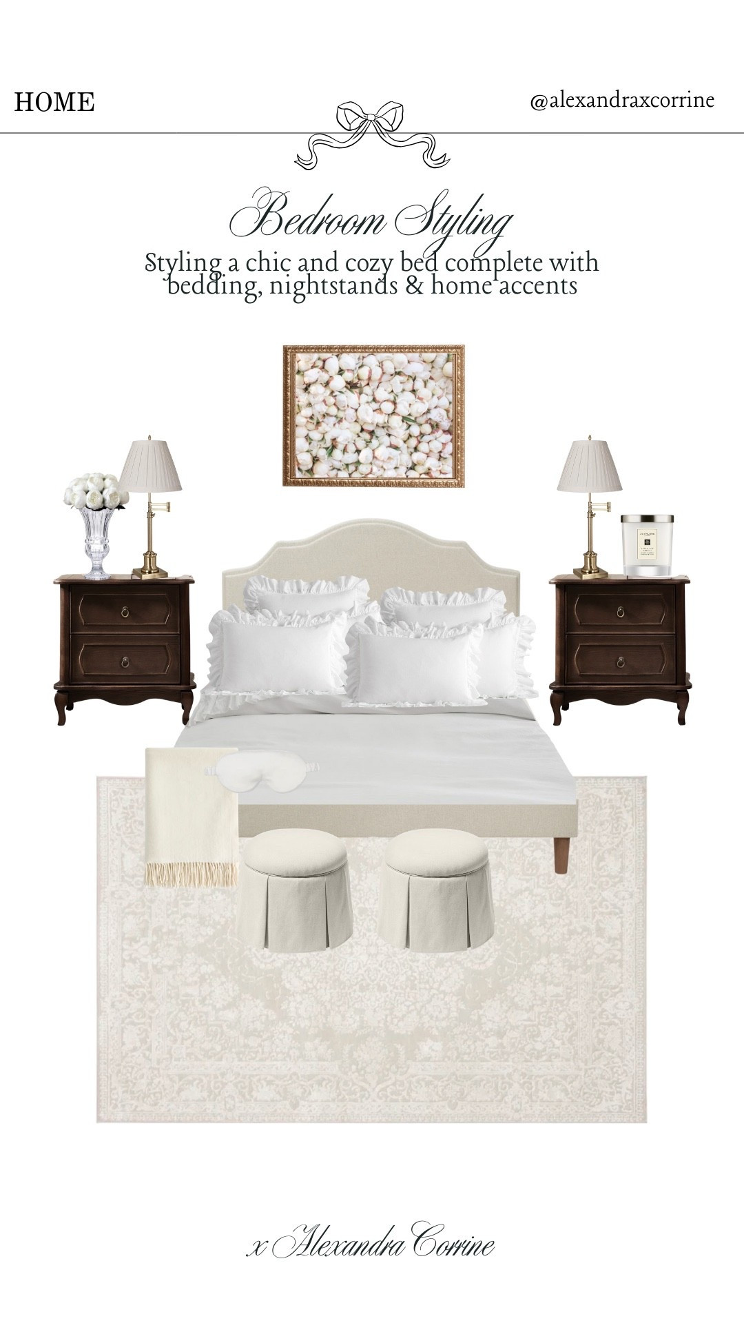Bedroom styling ☁️ styling a chic and cozy bed complete with bedding, nightstands & home accents 🤍

Home decor, home styling, chic Parisian aesthetic, nightstand, bed, bedding, lamps, bedside table, bedroom decor 

#LTKHome