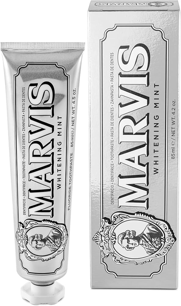 Marvis Whitening Toothpaste, Mint, 85ml, Promotes the Natural Whitening of the Teeth, Plaque Remo... | Amazon (UK)
