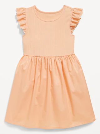 Flutter-Sleeve Fit and Flare Dress for Toddler Girls | Old Navy (CA)