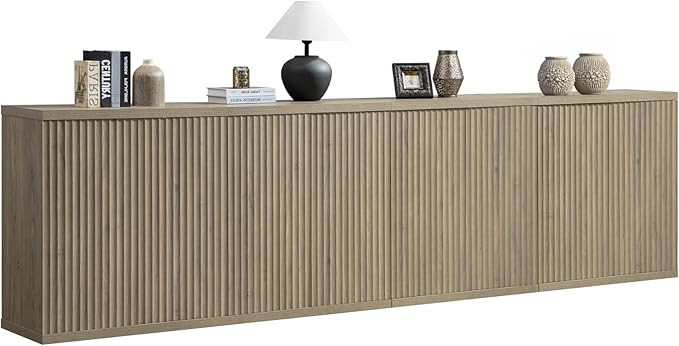 SICOTAS Buffet Cabinet with Storage Accent Sideboard Modern Credenza with Doors & Shelves Fluted ... | Amazon (US)