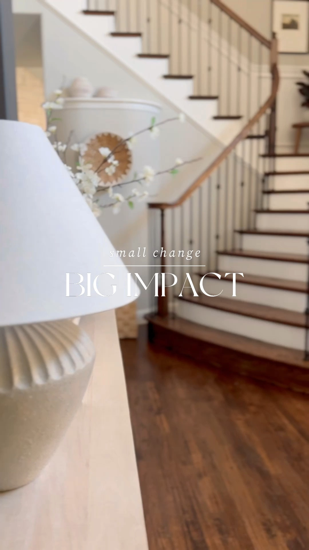 The small addition of moulding along the stairs, along with a few accessories have made a big impact in our entryway. 

#LTKHome