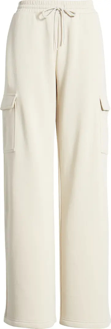 BP. Elastic Waist Wide Leg Fleece Cargo Pants | Nordstrom | Nordstrom