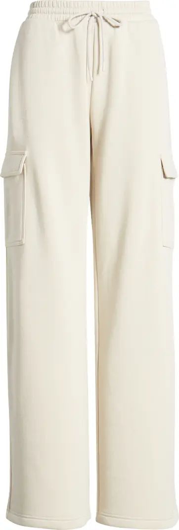 BP. Elastic Waist Wide Leg Fleece Cargo Pants | Nordstrom | Nordstrom