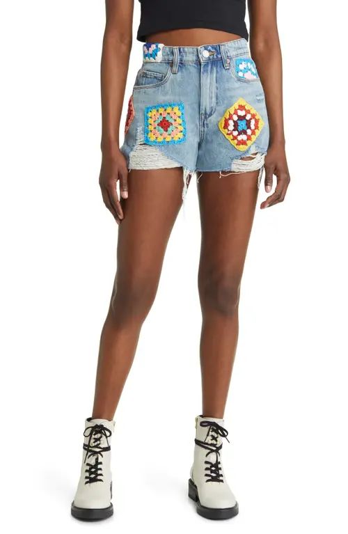 BLANKNYC Barrow Crochet Pocket Denim Shorts in Wildest Rhythm at Nordstrom, Size 31 | Nordstrom