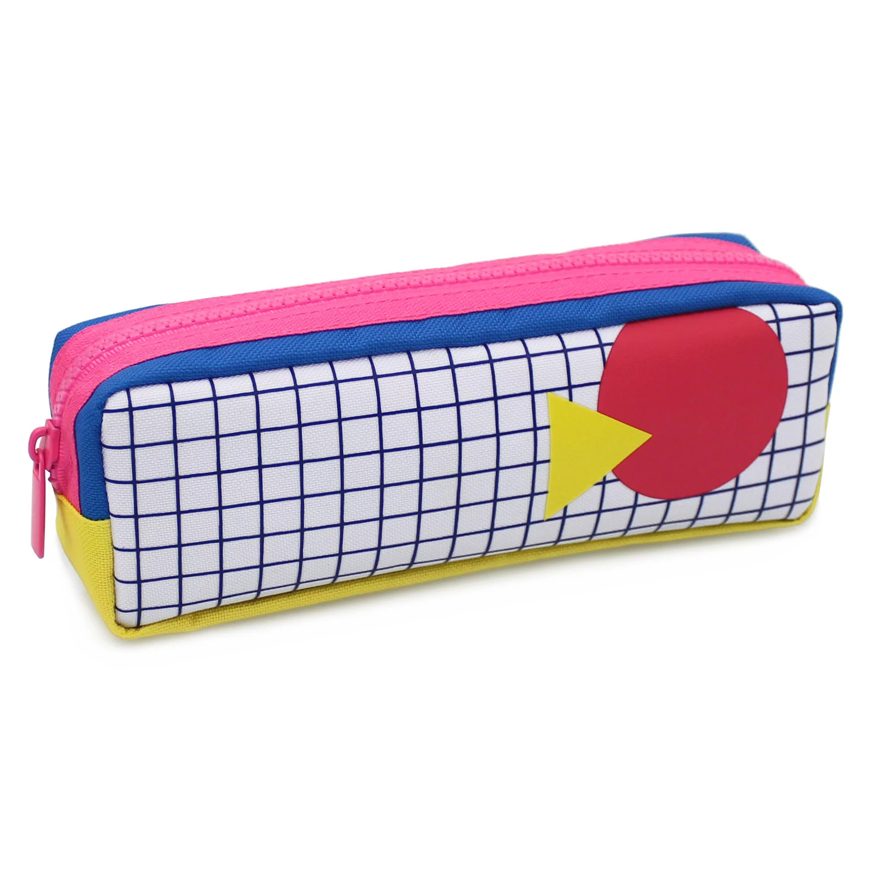 Pen+Gear Multi-Color Retro Grid Design Rectangular Pencil Pouch, White and Blue Polyester | Walmart (US)