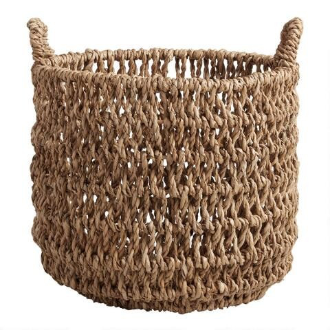 Large Natural Hyacinth Fallon Tote Basket | World Market