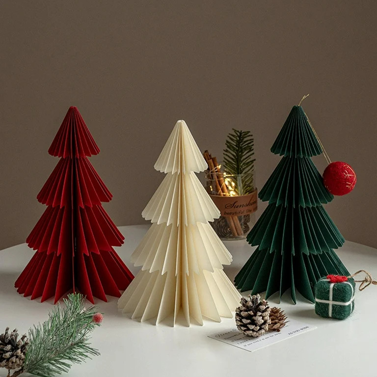 hiryomu Paper Christmas Tree 3D Honeycomb Paper Xmas Tree Ornament Rustic Tabletop Centerpiece fo... | Walmart (US)