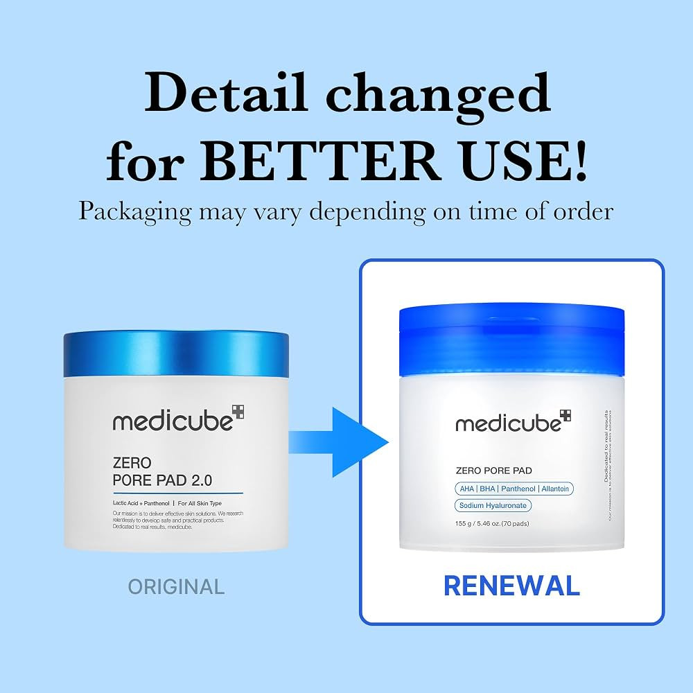 Medicube Zero Pore Pads 2.0, Dual-Textured Facial Toner Pads for Exfoliation and Pore Care with 4... | Amazon (US)