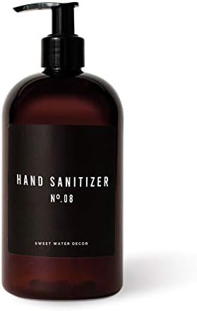 Sweet Water Decor Amber Plastic 16 oz Hand Sanitizer Bottle Dispenser | Refillable Dispensers wit... | Amazon (US)